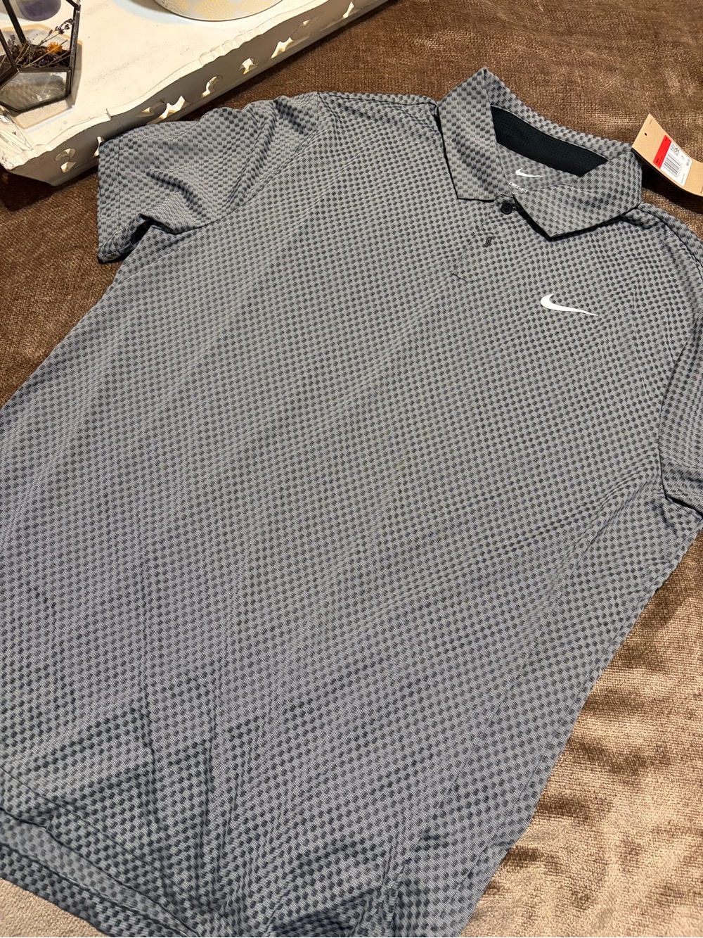 NWT Nike Men’s Gray Performance Polo Shirt, Size Large